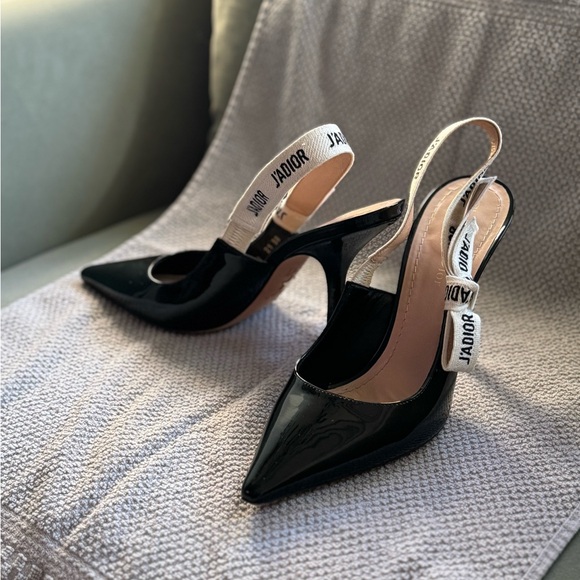 100% Authentic J'Adior Slingback Pump Black Patent Calfskin size 38 - Picture 8 of 8